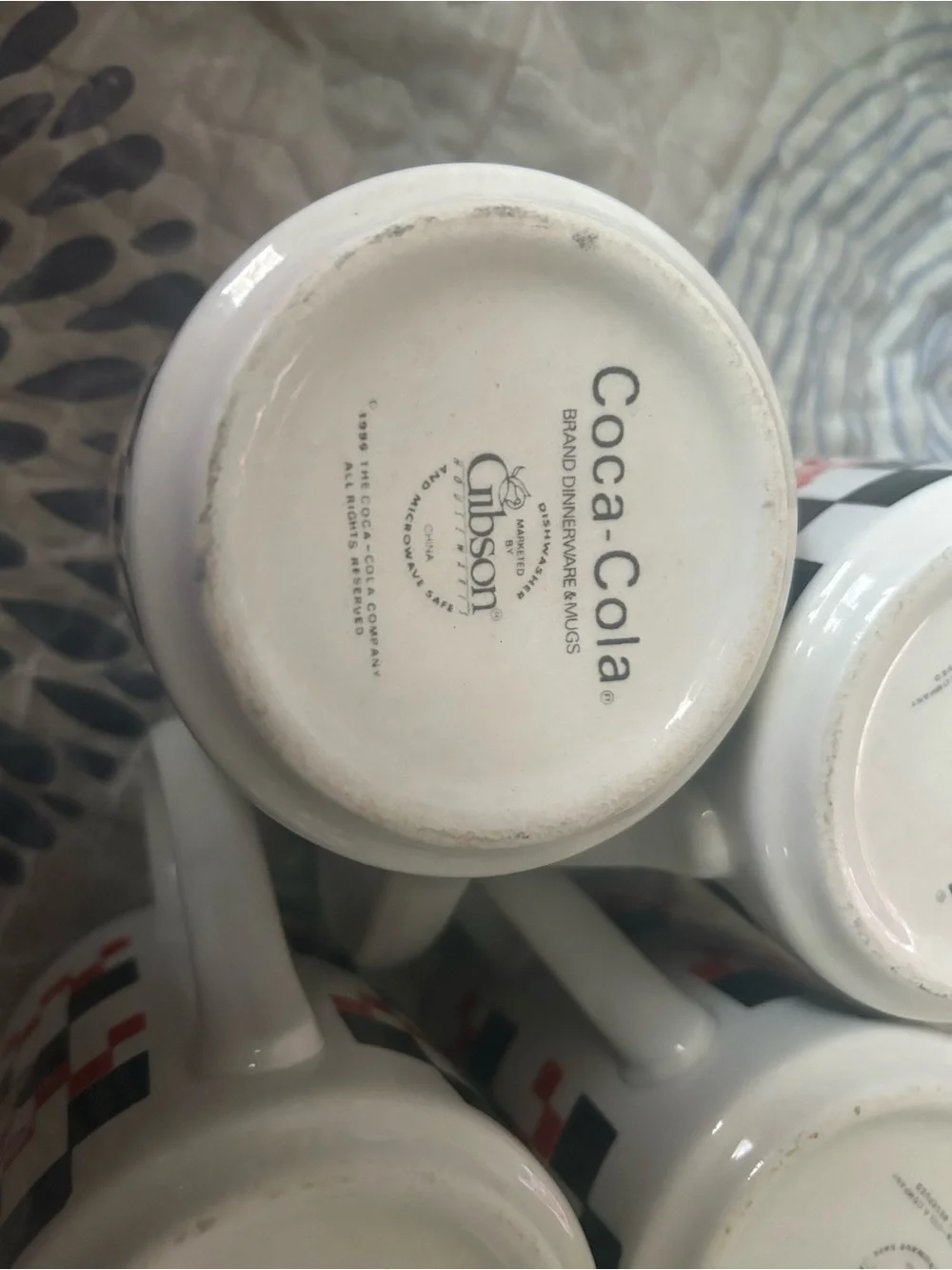 Coca Cola Checkerboard Red & Black Ceramic Mugs